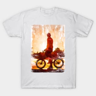 Cool BMX Sunset Silhouette. For BMX lovers. T-Shirt